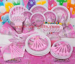 Wholesale Fantasy girl theme kids disposable paper cups + plates party pack birthday Party Decoration Set party supplies from china suppliers