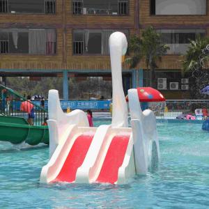 Wholesale Indoor Or Outdoor White Swan Fiberglass Pool Slide , Water Amusement Park Kids Water Slide from china suppliers