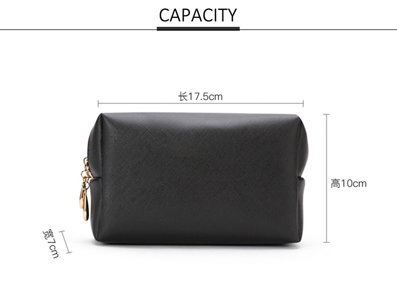 Saffiano PU Leather Travel Cosmetic Pouch For Women