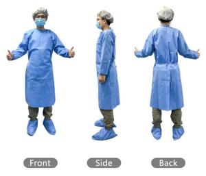 Wholesale AAMI Level 1 SMS 25gsm Disposable Infection Control Gowns Open Back from china suppliers