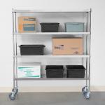 4 Tiers SS Flat Rack Commercial Wire Shelving Mobile Work Table For Medical /