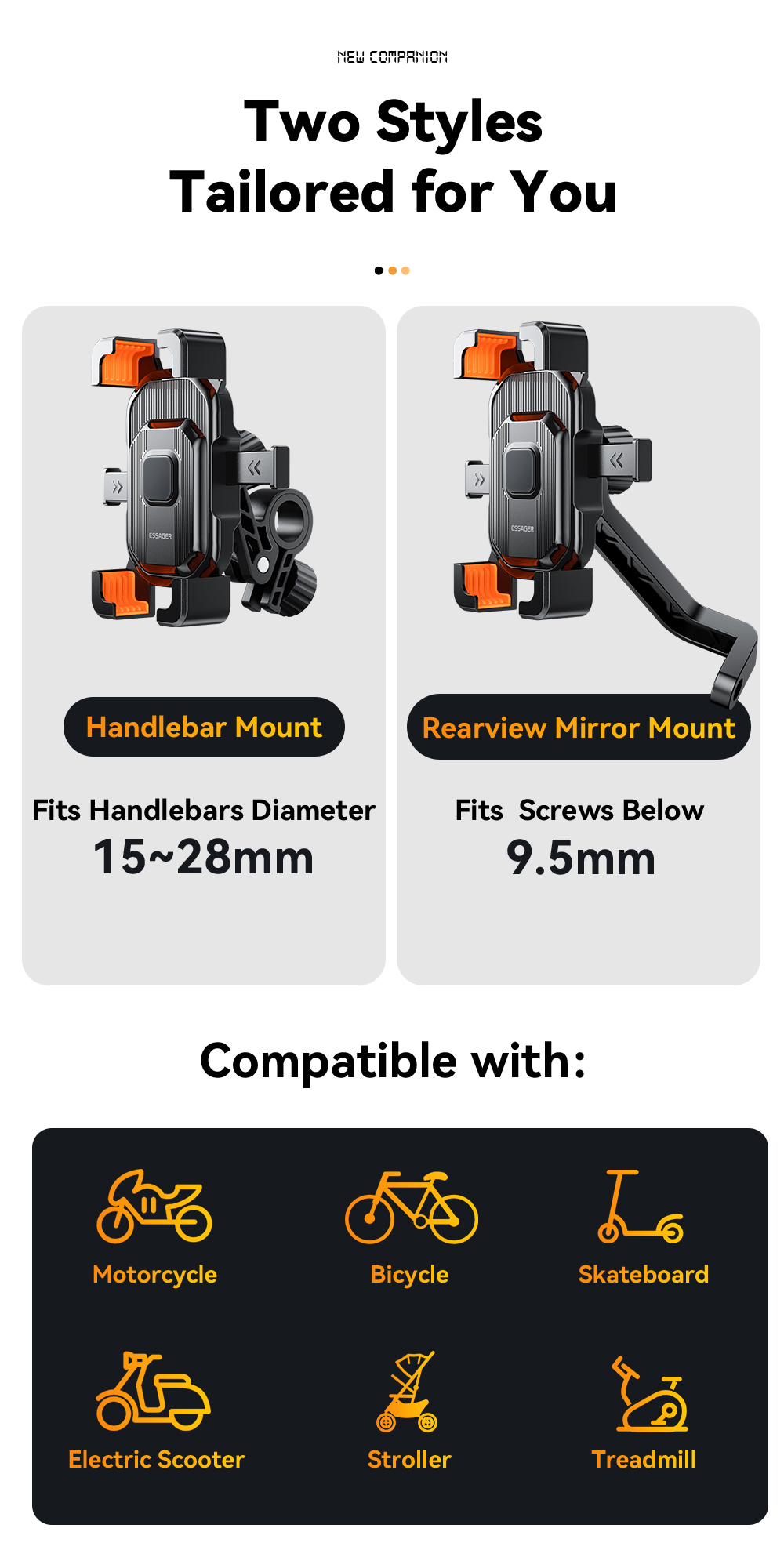 Motorbike Motorcycle Bike Cell Phone Holder Shockproof With One Button Locking