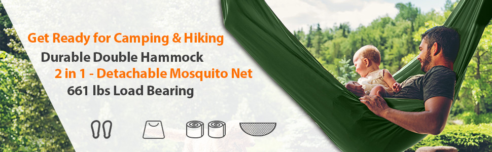 High Load Capacity 300kg 750g Portable Camping Hammock