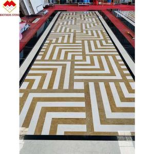 Wholesale Yellow Royal Wood Grain Marble Stone Slab For Lobby Waterjet Medallion from china suppliers