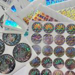 Customized Logo Circle Holographic Sticker Label Rainbow Effect