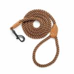 Soft Cotton Fabric Handmade Leather Dog Leads Eco Friendly Customized Logo