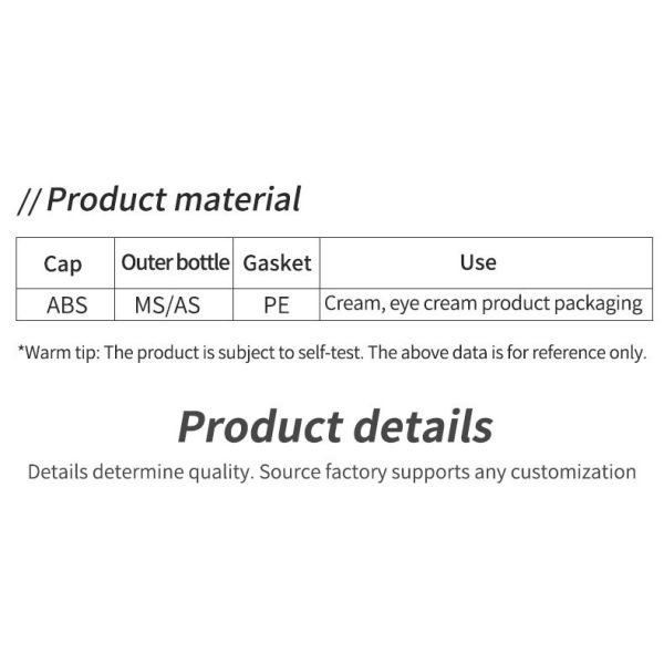 50g Custom Acrylic Plastic Jar Face Cream Skin Care Container Packaging Jars With Lids