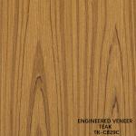 Engineered Teak Wood Veneer Sheet Faced Fancy Panel Crown Grain 0.55mm Thickness