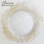 Cheap Wedding Decoration Supplies Acrylic Gold Charger Plate Wedding Plastic