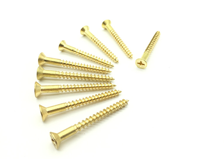 DIN7997 Brass Cross Recessed Countersunk Head Wodd Screws Flat Head Wood Screws