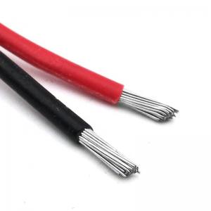 China 1.5mm2 PV Solar Cable Dual Core 2000 AWG Flame Resistance Tinned Copper Conductor on sale
