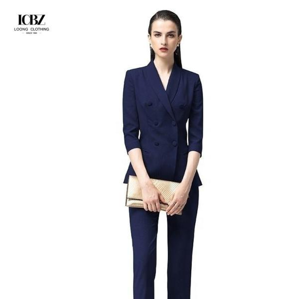 Fashion Custom Cotton Double Breasted Suit Clothing Pants for Women Ladies