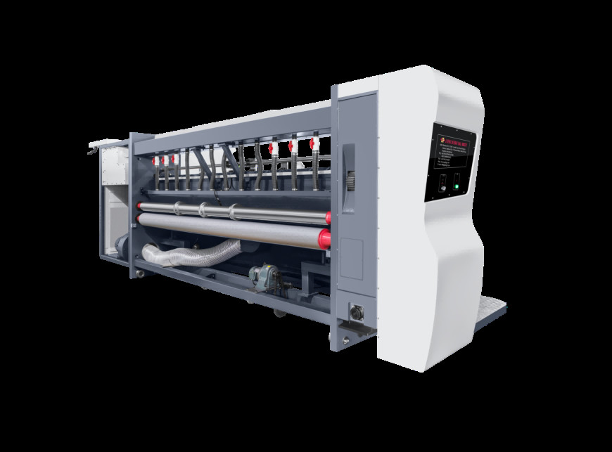 Cardboard Lead Edge Vacuum Transfer 4 Color Printer+Slotter+Die Cutter+Vibrator+ Stacker