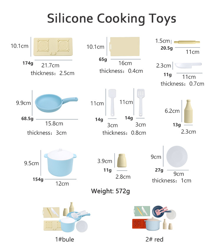 Factory New Arrival Pretend Play Set Kitchen Toys Montessori Education Silica Gel Kitchen Silicone Toy