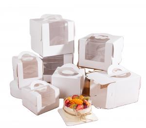 Wholesale White Open Window 3inch 4inch 6inch 8inch Birthday Cake Box made of Uncoated Craft Paper from china suppliers