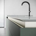 Modern PVC Kitchen Cabinets Wooden Cupboard Set Beveled Edge