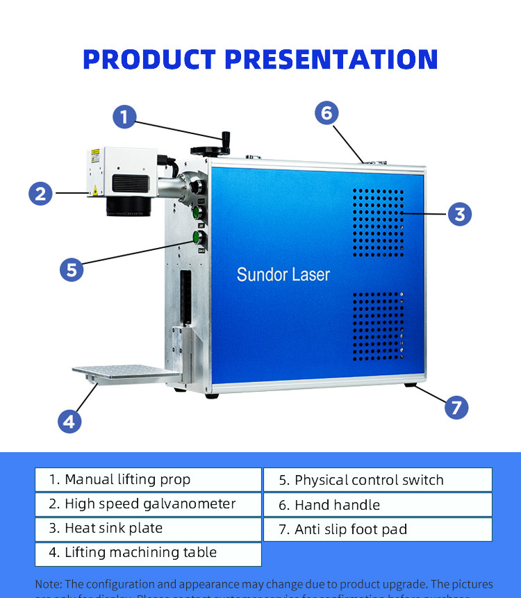 Separate Portable Mopa 3D Fiber Laser Engraving Machine For Metal Rubber Plastic
