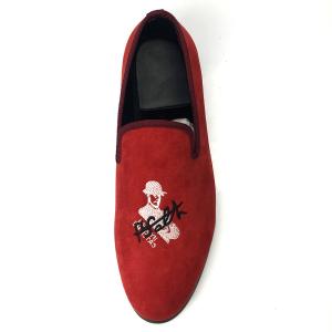 Wholesale Silver Embroidery Red Velvet Shoes Mens Private Custom For Leisure Occasion from china suppliers
