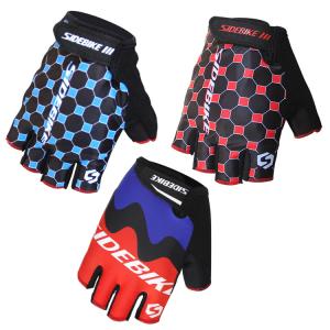 Wholesale Outdoor Sports Bike Half Finger Gloves Customized Label Bright Color Printed from china suppliers