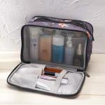 Women Zippered Floral Nylon Toiletry Bags For Travel