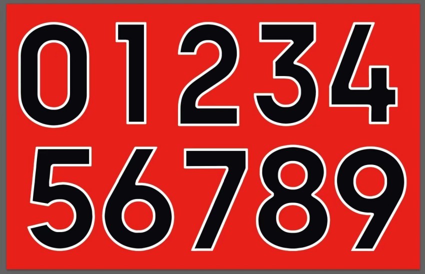 Screen Printed Numbers And Letters 25cm Heat Press Numbers For Jerseys Classic Style