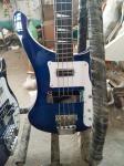Quality Rick 4003 model Ricken 4 strings Electric Bass guitar in blue color