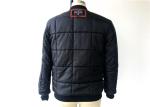 Mens PU Leather Coat Polyester Bomber Jacket With Zip Pocket / Emboriedary Patch