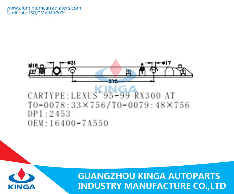 r TOYOTA LEXUS'95-99 RX300 Auto Radiator Plastic Tank OEM 16400-7A550 radiator end tank