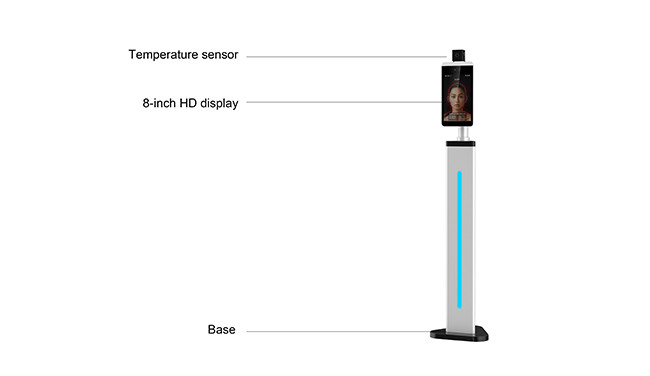 Touchless Temperature Kiosk Hospital Grade Forehead Thermometer Flatbed Scanner