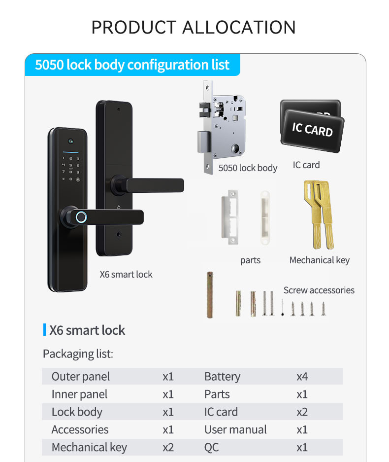 IC Card Smart Camera Door Lock Firm Digital Deadbolt With Camera