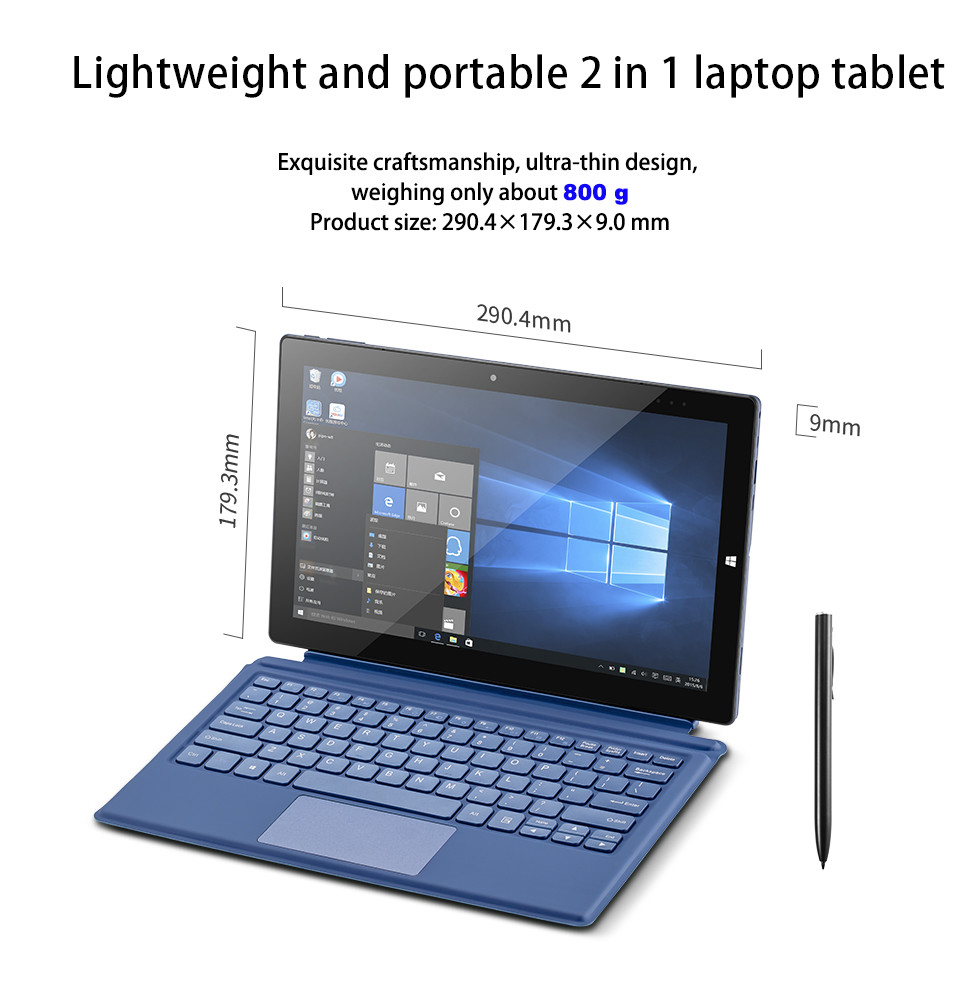 11.6 Inch 2 In 1 Laptop Tablet 8GB RAM 128GB ROM With Adapter 12v 2a