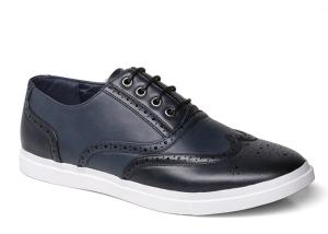Wholesale Genuine Leather Lace Up Brogue Shoes , Classic Breathable Navy Blue Slip On Sneakers from china suppliers