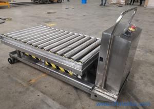 Wholesale Electric Mobile Stainless Steel Pallet Lift Table With Rollers In Food Field 1220x610mm from china suppliers