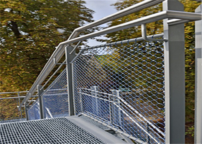 Walkway Railing 40*40mm Stainless Steel Cable Netting Prevent Children Climbing
