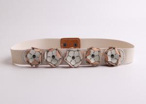 Wholesale Narrow Fancy Women'S Elastic Stretch Belts With Leather Flower Pattern from china suppliers