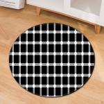 3D Geometric Pattern Round Chair Mat Living Room Sofa Floor Carpet