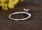 Princess Cut Garnet Diamond Engagement Ring Prong Setting Type