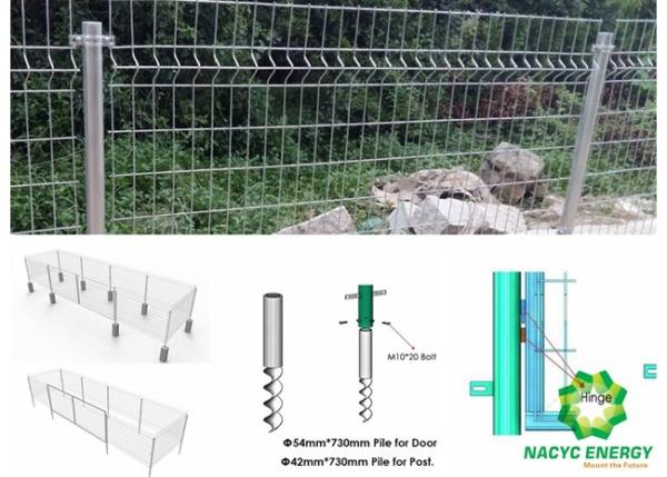 Efficient Galvanized Wire Fence With Door 10 Years Warranty For Solar Energy