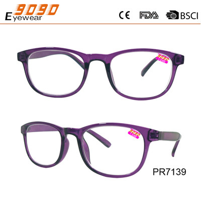 2017 new style reading glasses ,made of PC frame ,suitable for men and women