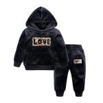 Sports Children'S Outfit Sets Leisure Gold Velvet Two Piece
