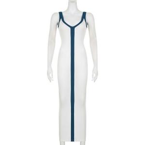 Wholesale OEM manufactory 2023 Cross -border European and American V -line low -necked sleeveless slim temperament from china suppliers