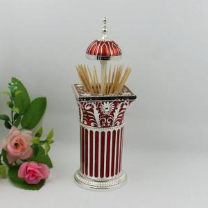 Wholesale Shinny Gifts Retro European High-End Peacock Hand Pressure Automatic Toothpick Holder&amp;box from china suppliers