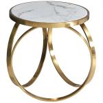 Modern SEDIA Stainless Steel Side Table With Marble/Glass Top