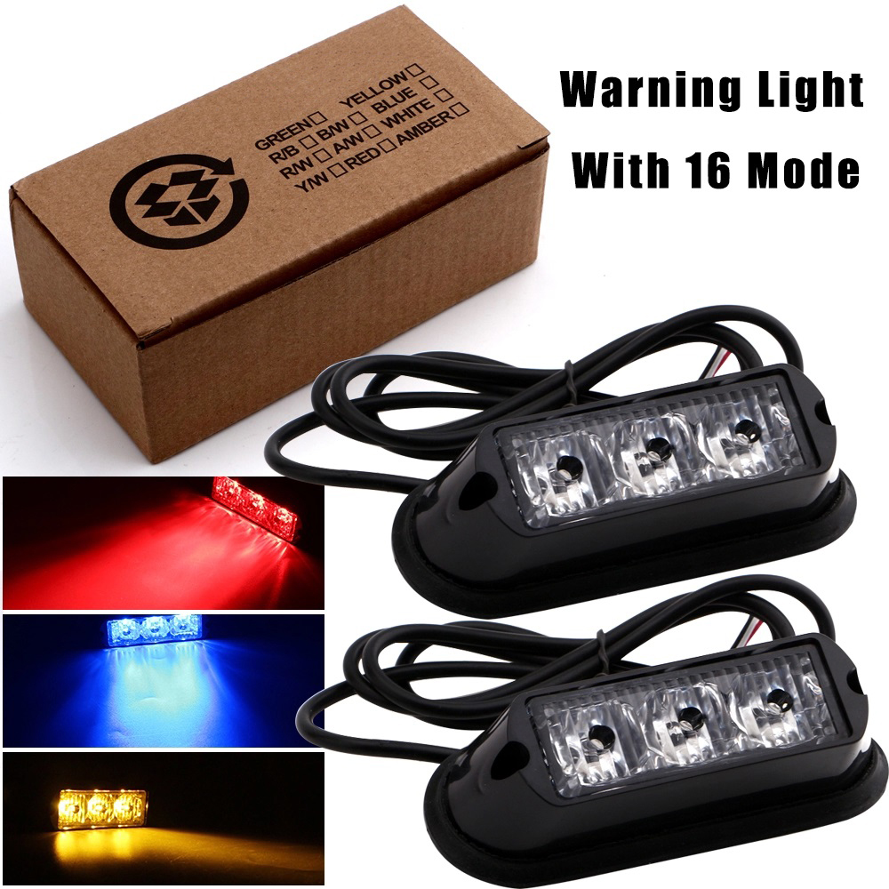 8000K 3SMD Car Truck 720lm LED Strobe Warning Lights
