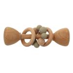 Rabbit 5.12in Beech Wood Teether Natural Wooden Bunny Teether