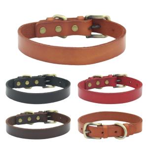 Wholesale Personalized Pet Collars Genuine Leather Dog Collar Adjustable Fashion Leather Pet Cat Collar from china suppliers