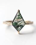 Gem's Beauty Christmas Gifts for Her 0.63CT Square Shape Natural Moss Agate