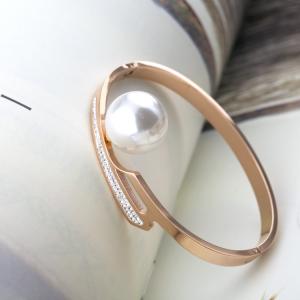 Wholesale Wholesale New Designer Simple Circle Charm Symbol Jewelry Girls' Infinity Stainless Steel Bracelet Pearl Bangle from china suppliers