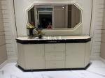 Storage Cabinet French Style Marble Top Black And White Dining Room Sideboard