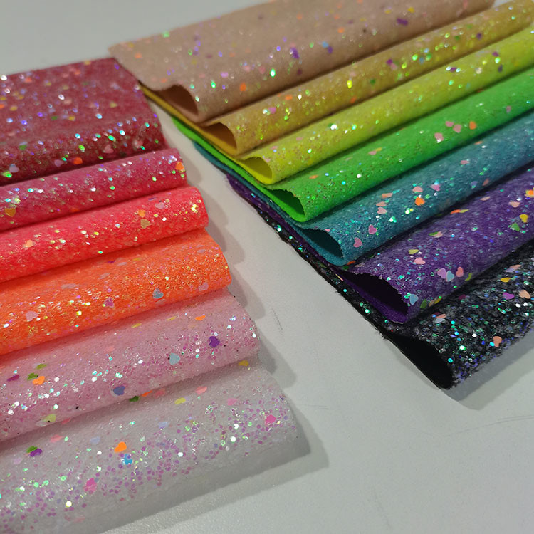 DIY hairbow decoration shoe bag metallic Grade 3 chunky Glitter Sheet Leather Fabric